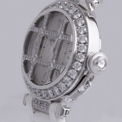 Ladies Cartier Pasha Diamond Bezel and Grid